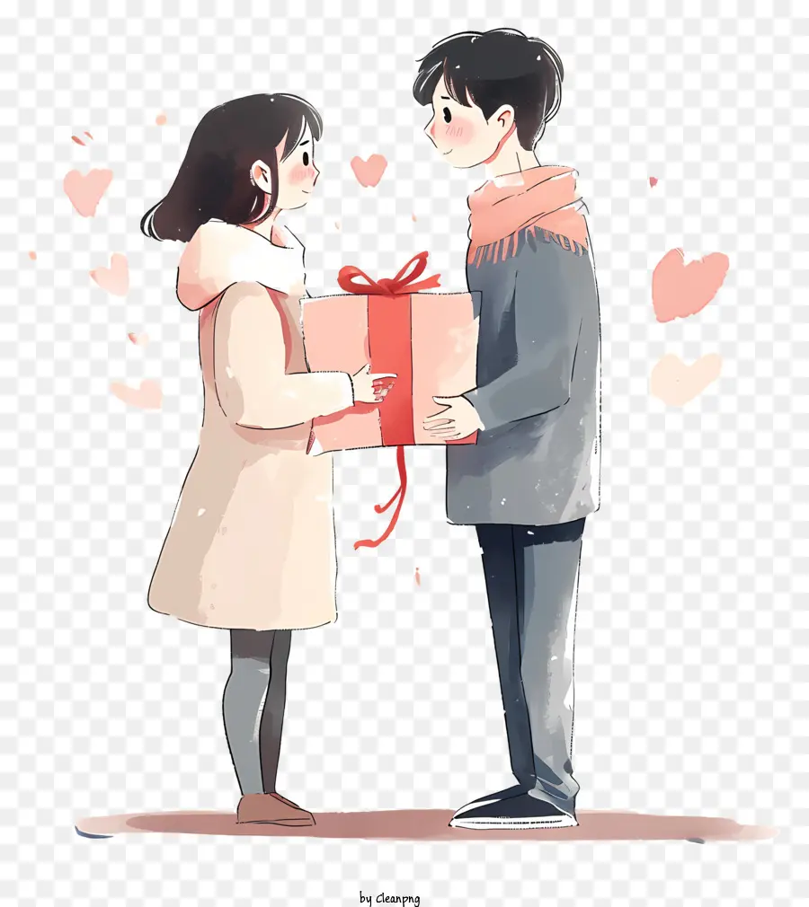 Hadiah Valentine Untuk Pacar，Pasangan Dengan Hadiah PNG