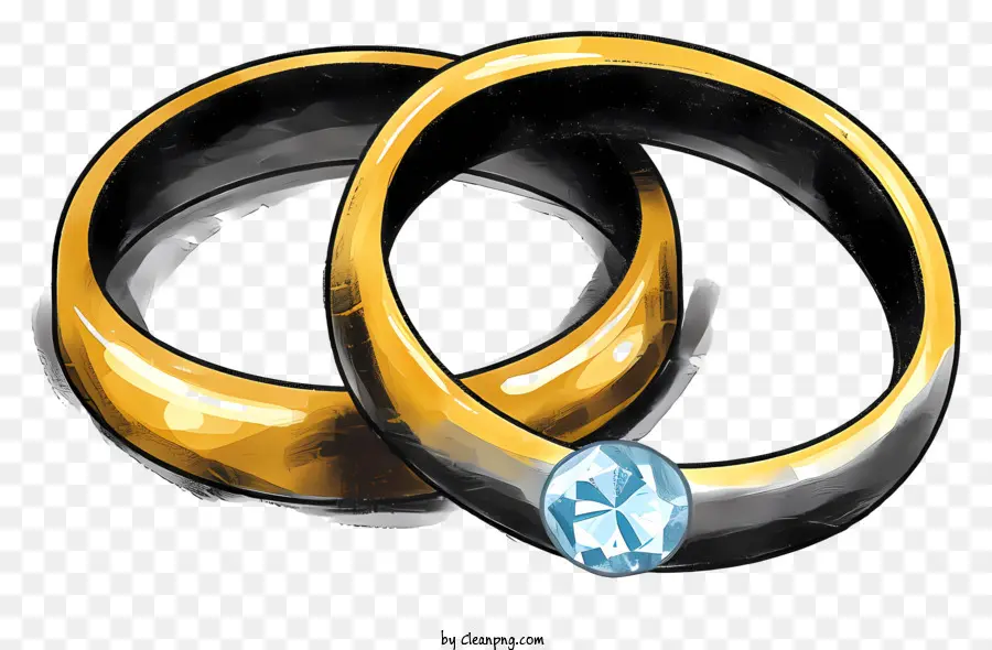 Cincin Pernikahan Gaya Doodle，Pernikahan Band PNG