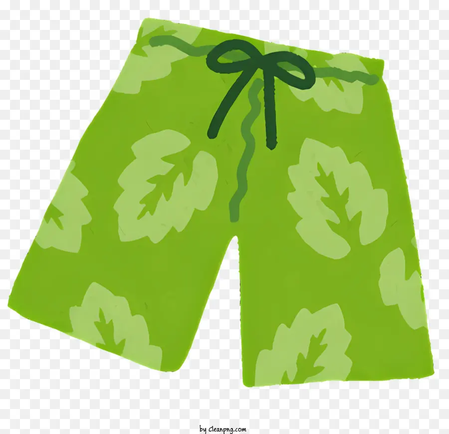 Celana Pendek Green Bathers，Pola Daun Hijau PNG