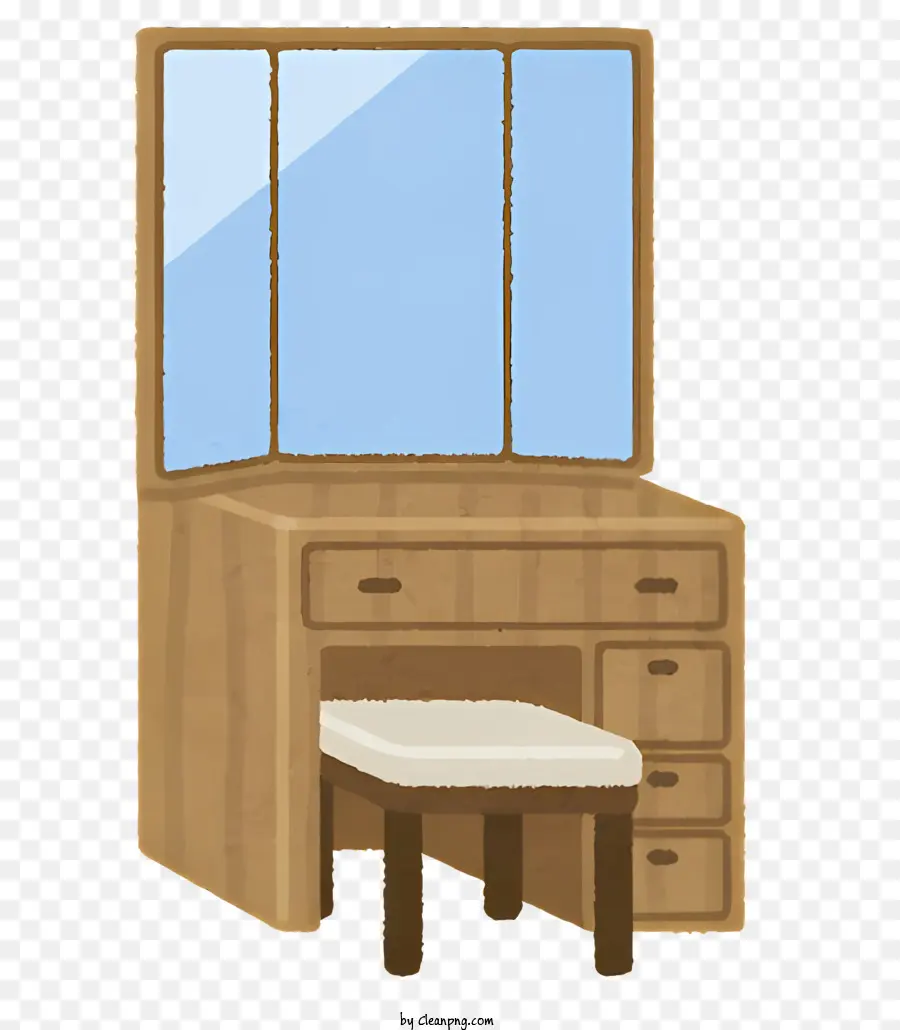 Meja Dengan Cermin，Meja Kayu PNG