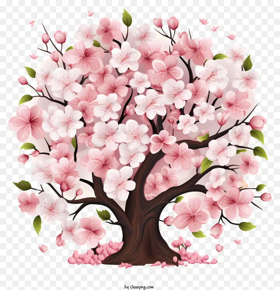 Bingkai Bunga Sakura，Pohon Ceri PNG