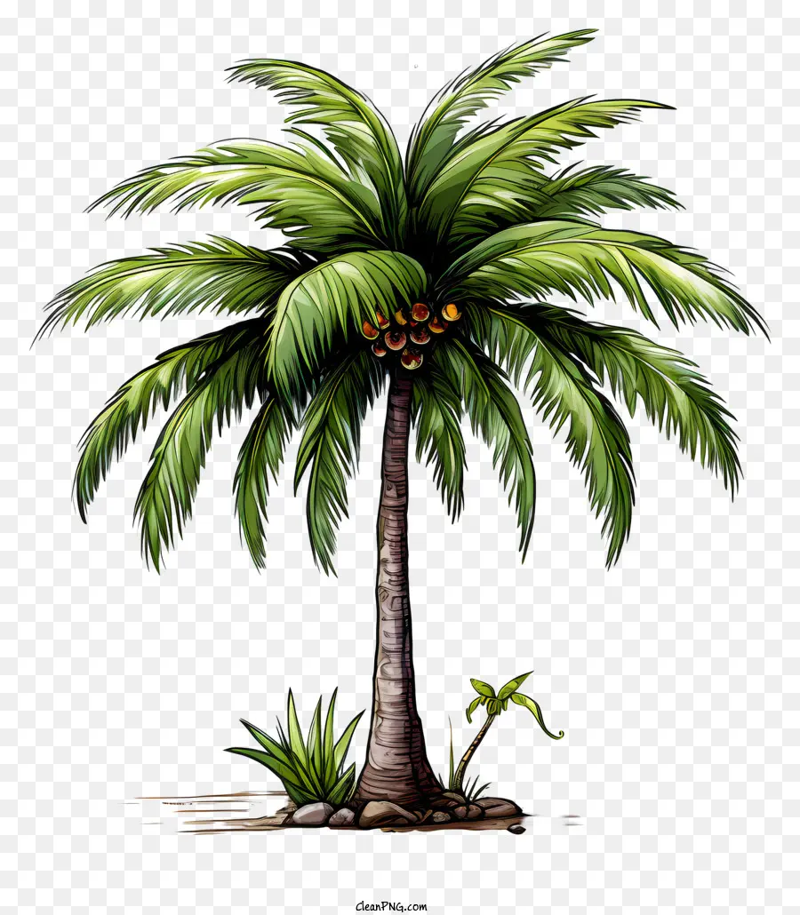 Pohon Kelapa，Hijau Daun PNG
