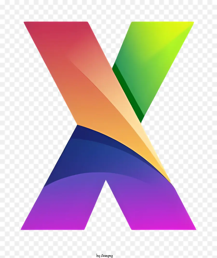 Logo X，X Berwarna Warni PNG