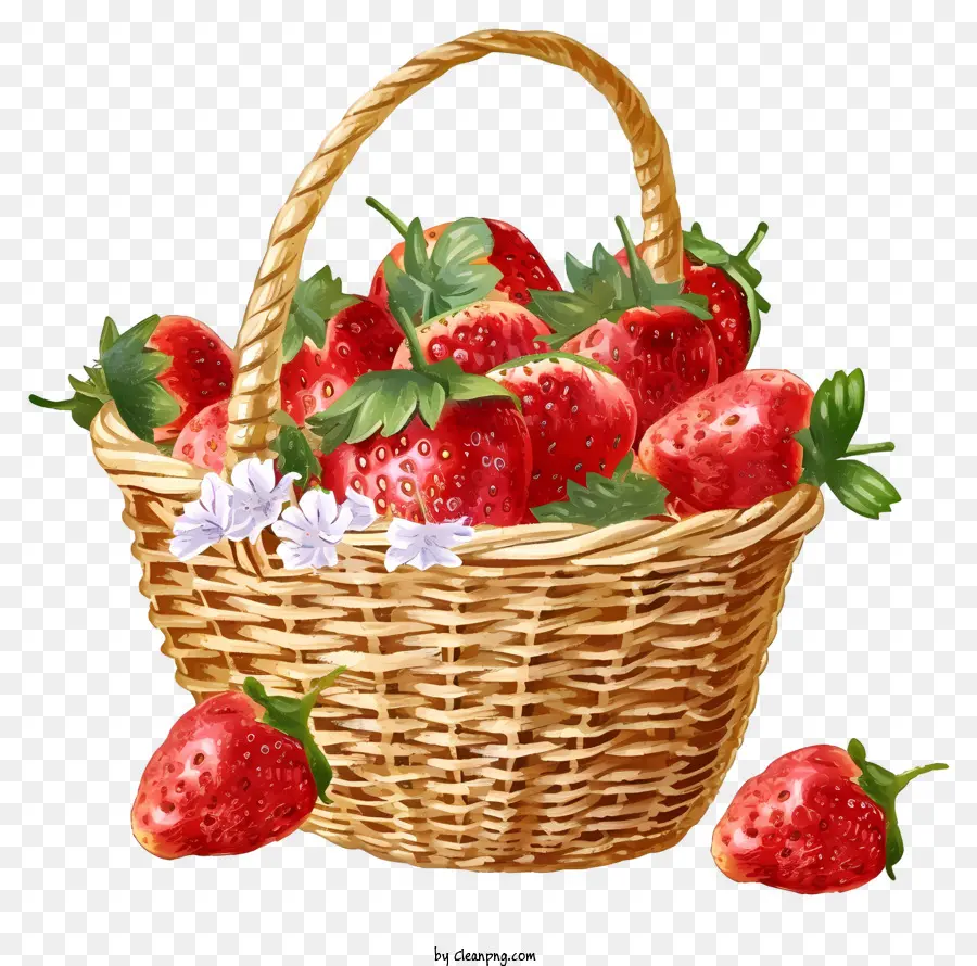 Ikon Keranjang Strawberry，Stroberi Segar PNG