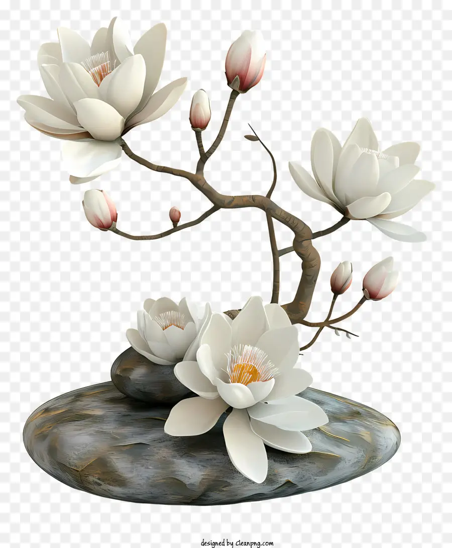 Susunan Bunga Zen，Putih Tanaman Berbunga PNG