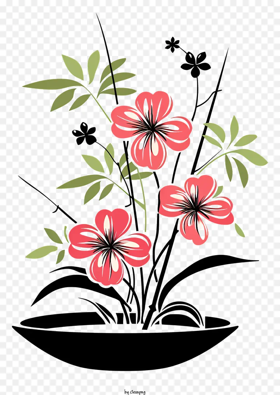Susunan Bunga Zen，Bunga Merah Muda PNG