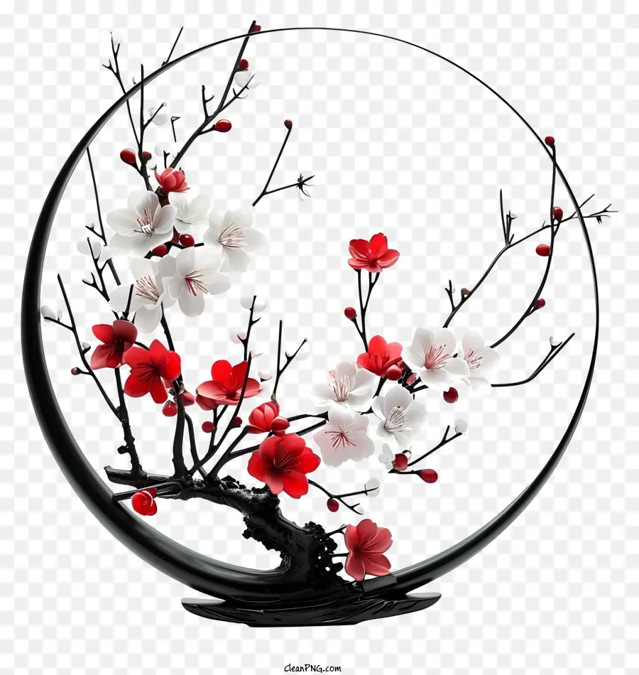 Susunan Bunga Zen，Gambar Hitam Dan Putih PNG