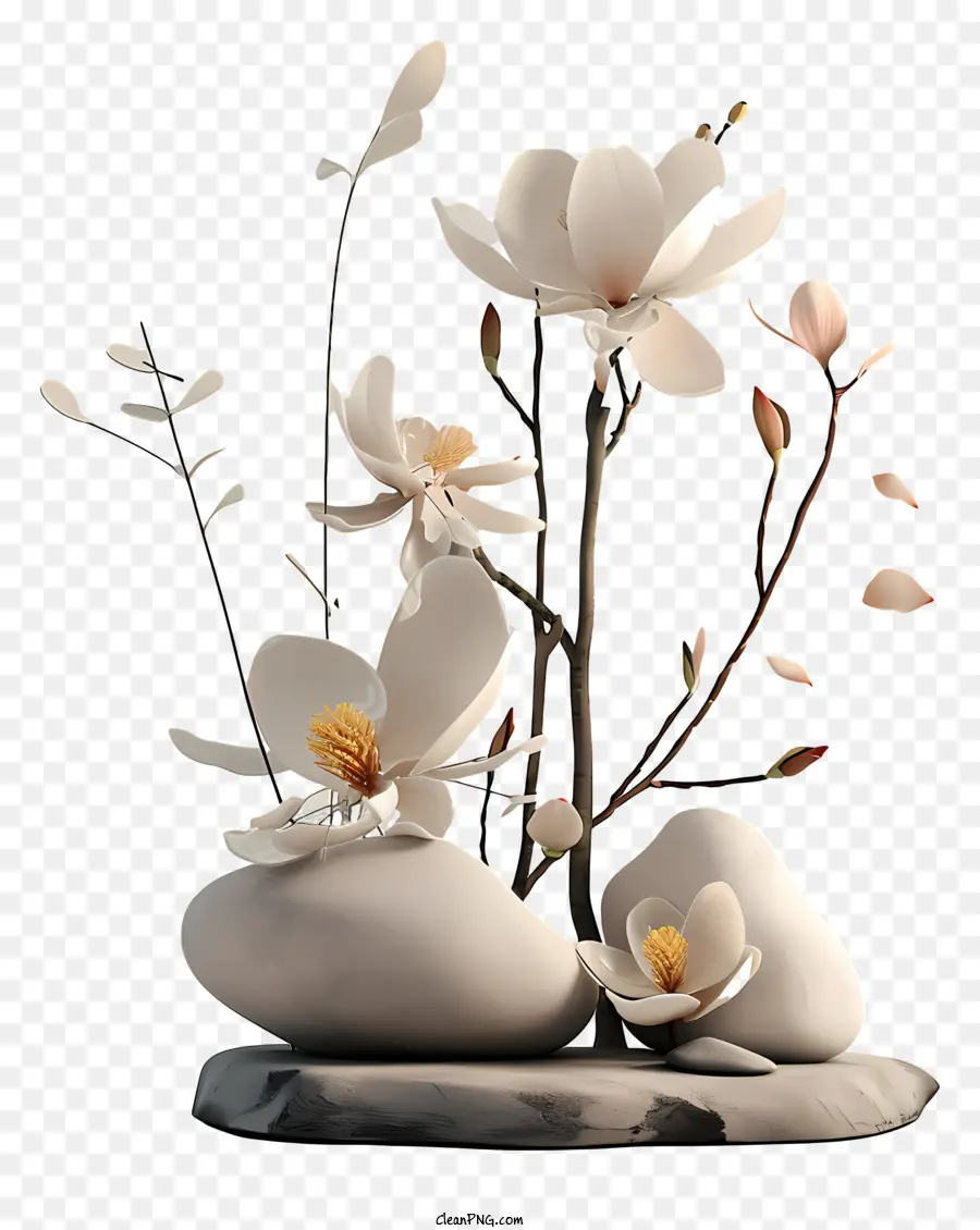 Susunan Bunga Zen，Bunga Putih PNG