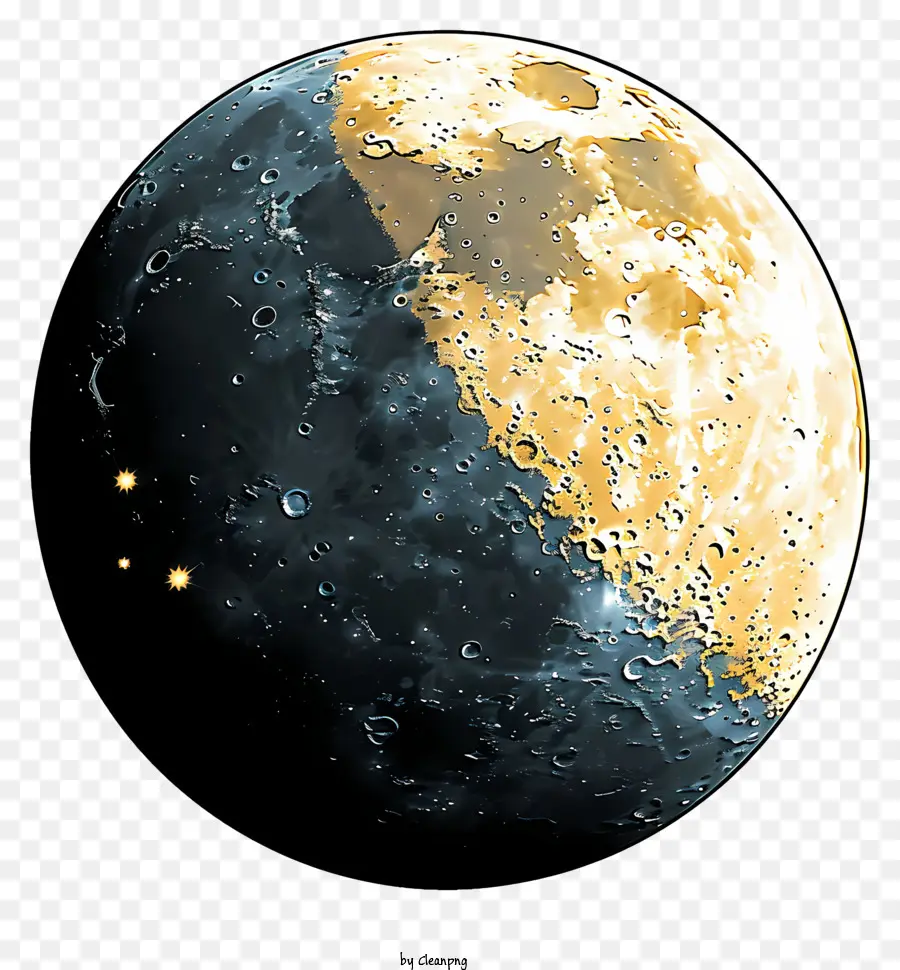 Bulan Bergaya Realistis，Kawah Bulan PNG
