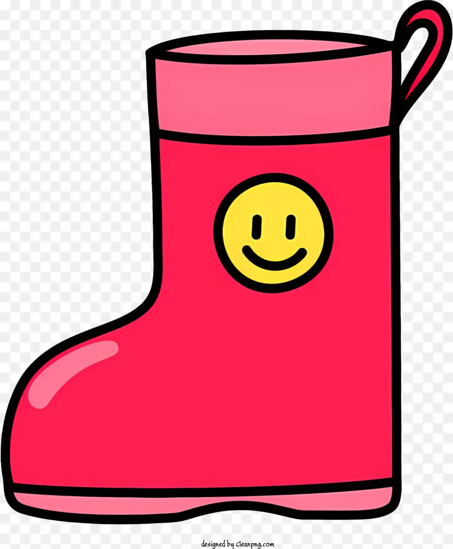 Sepatu Bot Karet Merah Muda，Sepatu Bot Wajah Tersenyum PNG
