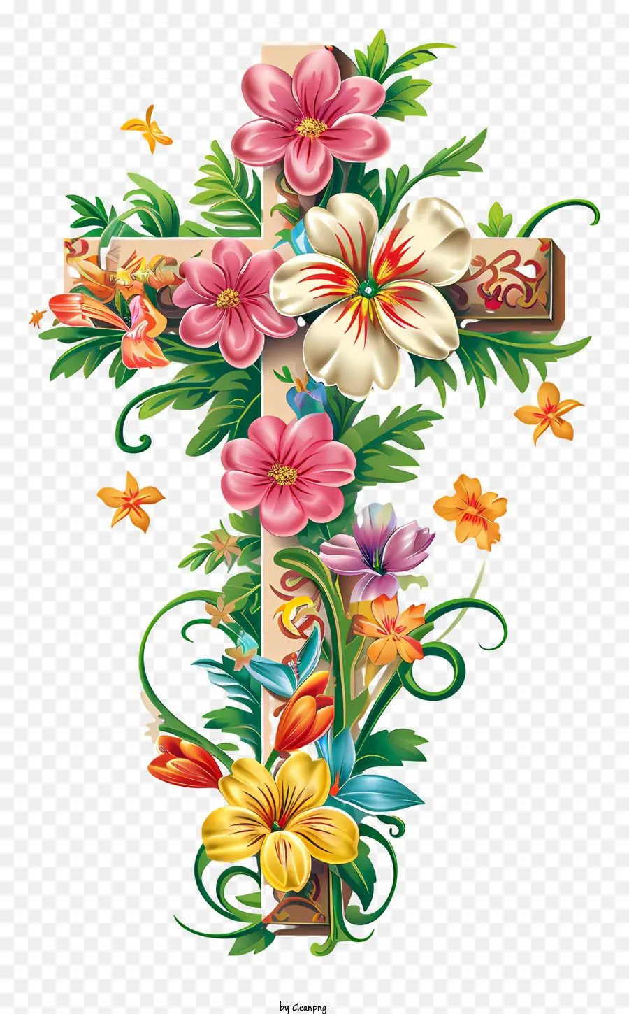 Selamat Paskah Salib，Bunga Salib PNG
