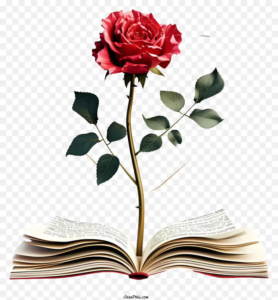 Rose On Book，Naik PNG