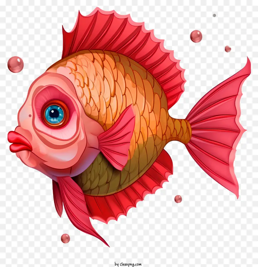 Ikan Valentine Datar，Ikan Merah PNG