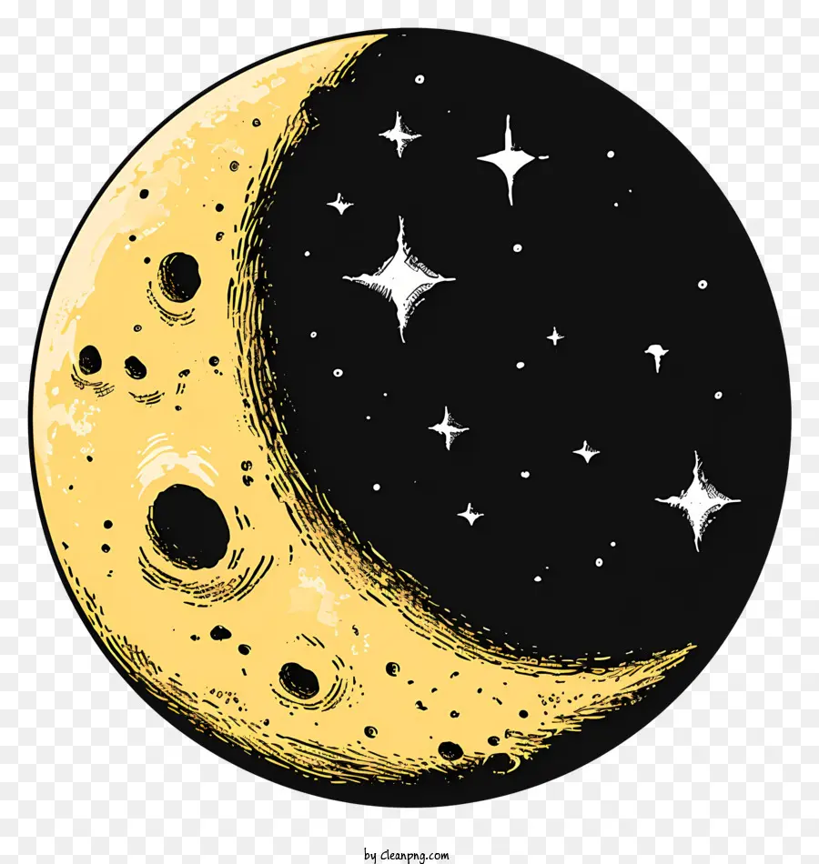 Sketsa Gaya Bulan，Bulan Sabit PNG