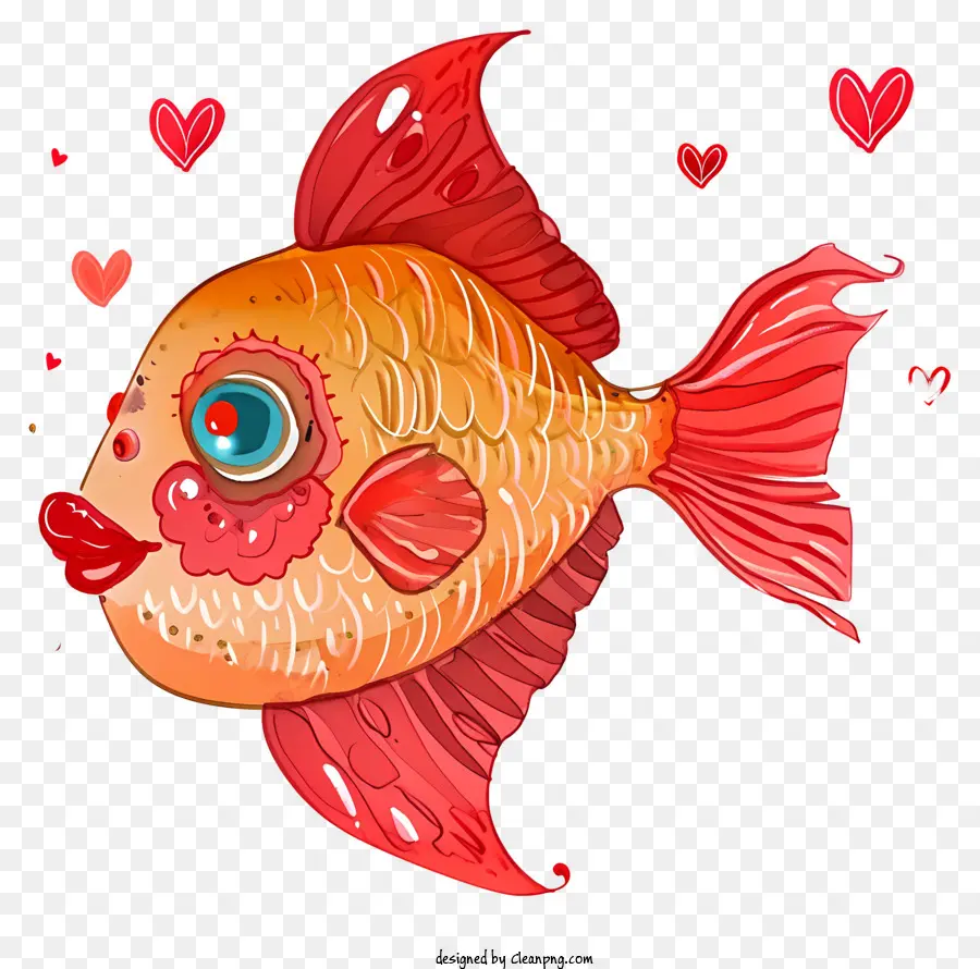 Ikan Valentine Datar，Ikan Mas PNG