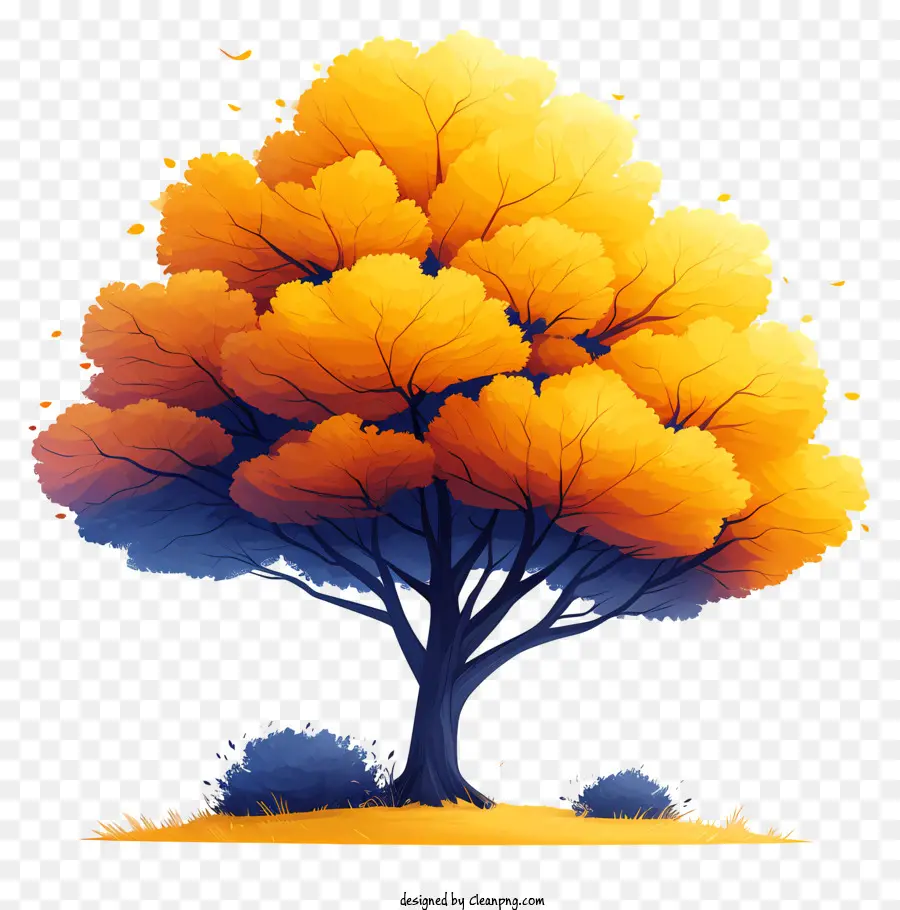 Pohon Musim Gugur，Dedaunan Jatuh PNG