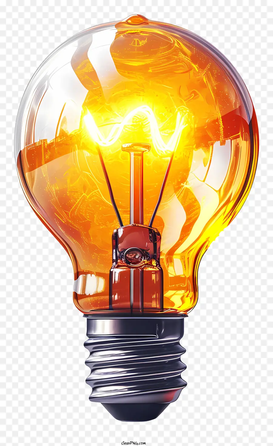 Lampu，Bola Lampu Oranye PNG