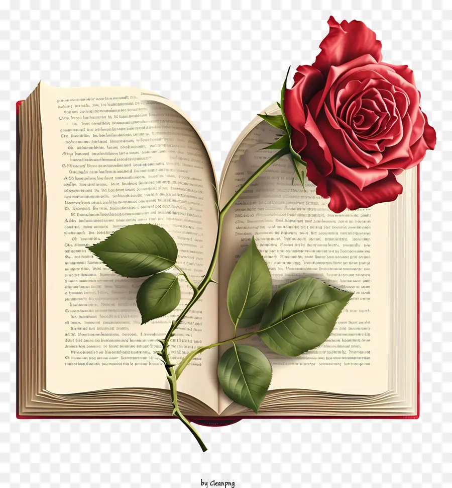 Rose On Book，Naik PNG