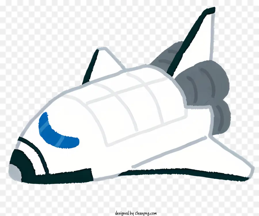 Pesawat Ruang Angkasa Putih，Aksen Biru Dan Kuning PNG