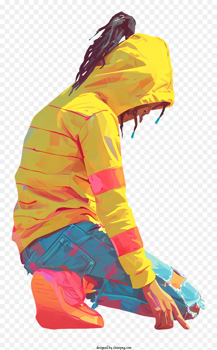 Pose Datar，Orang Dengan Hoodie Kuning PNG