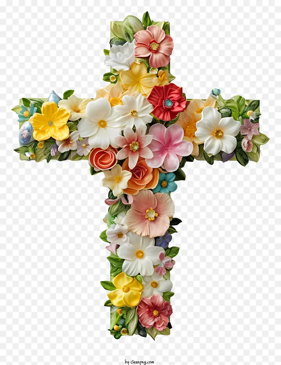 Selamat Paskah Salib，Bunga Buatan PNG