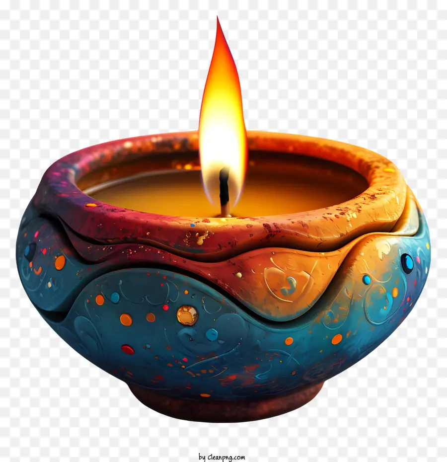 Diwali Lampu，Lilin Dekorasi PNG