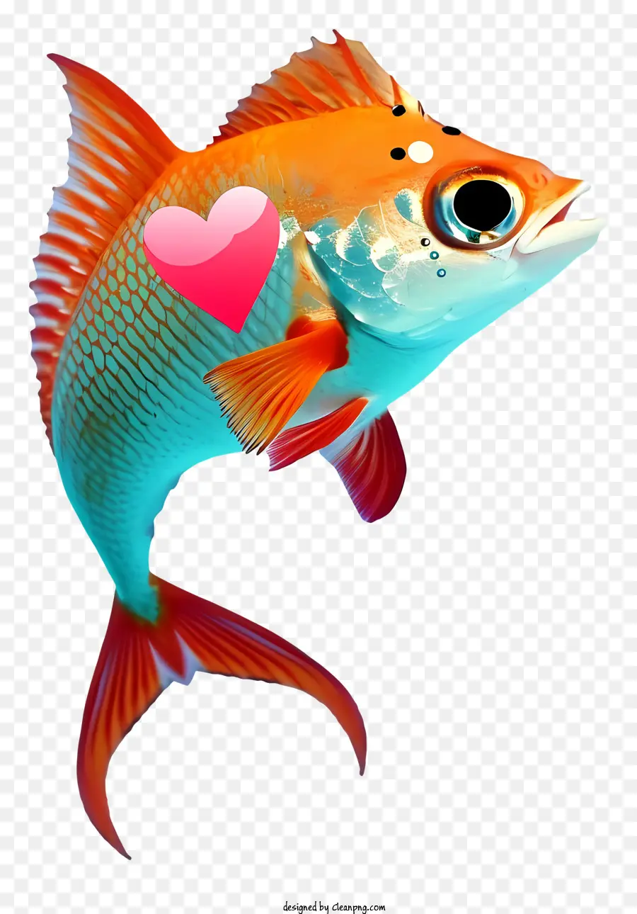 Ikan Valentine Yang Realistis，Ikan Dengan Tempat Berbentuk Hati PNG