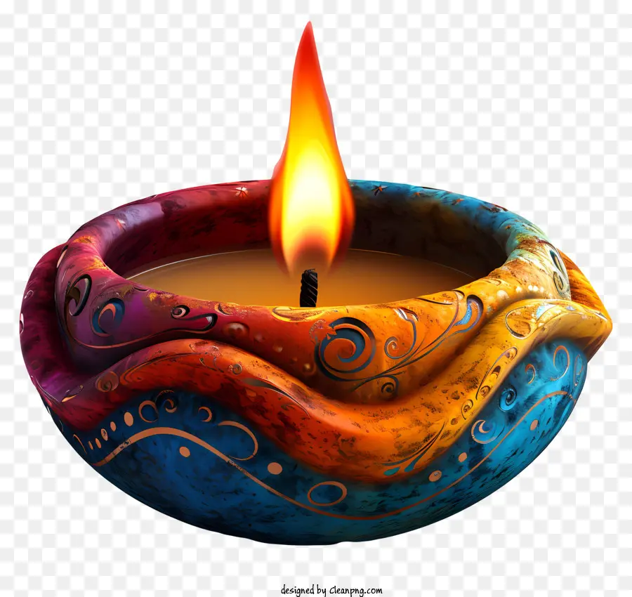 Diwali Lampu，Lilin Hias PNG
