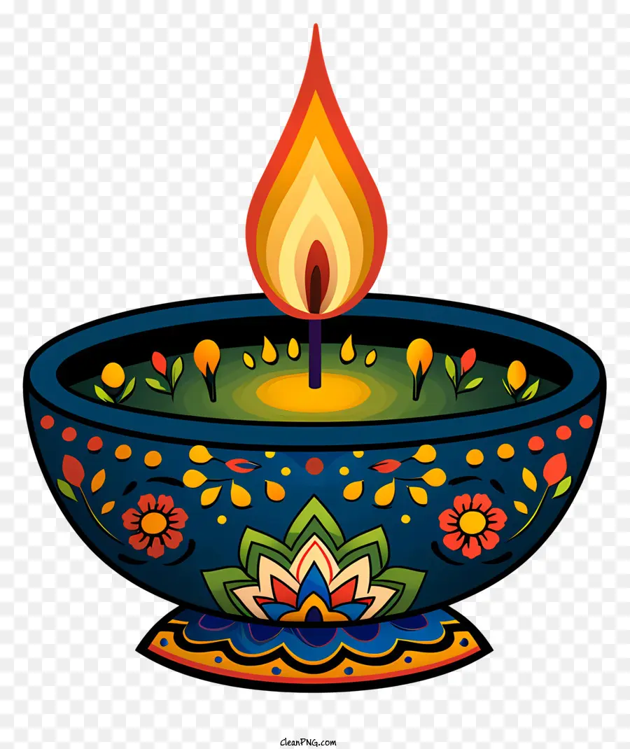 Lampu Diwali Yang Digambar Tangan，Lilin Tradisional India PNG