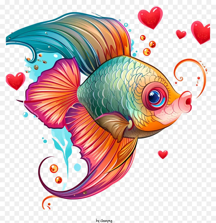 Ikan Hari Kasih Sayang，Ikan Berwarna Cerah PNG
