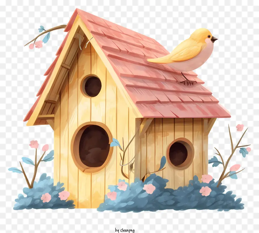 Pastel Birdhouse，Sangkar Burung PNG
