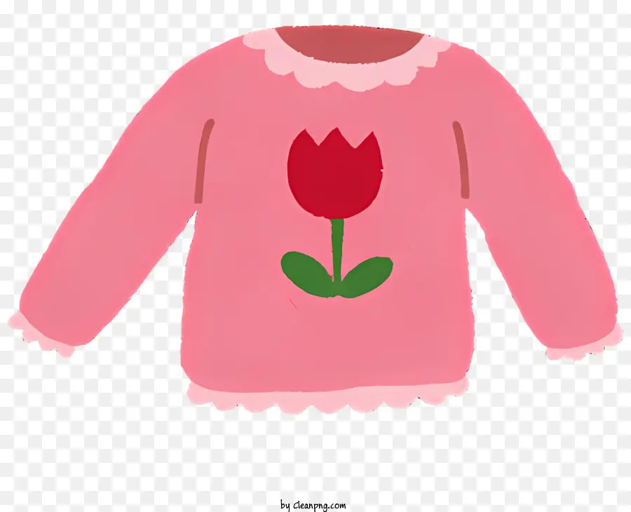 Sweter Merah Muda，Sweter Bunga PNG