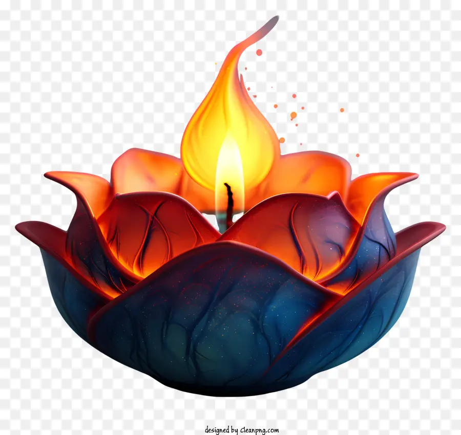 Diwali Lampu，Water Lily Candle Holder PNG