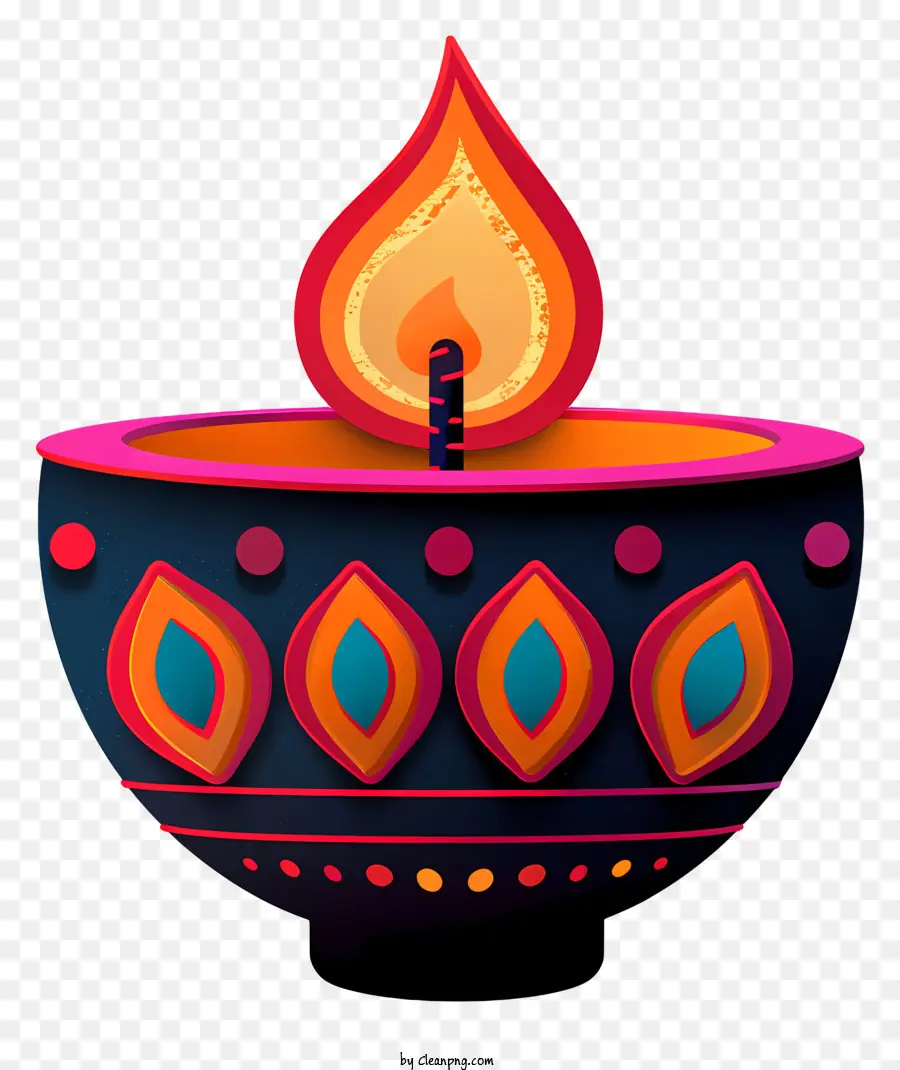 Lampu Diwali Datar，Dekorasi Lampu Minyak PNG