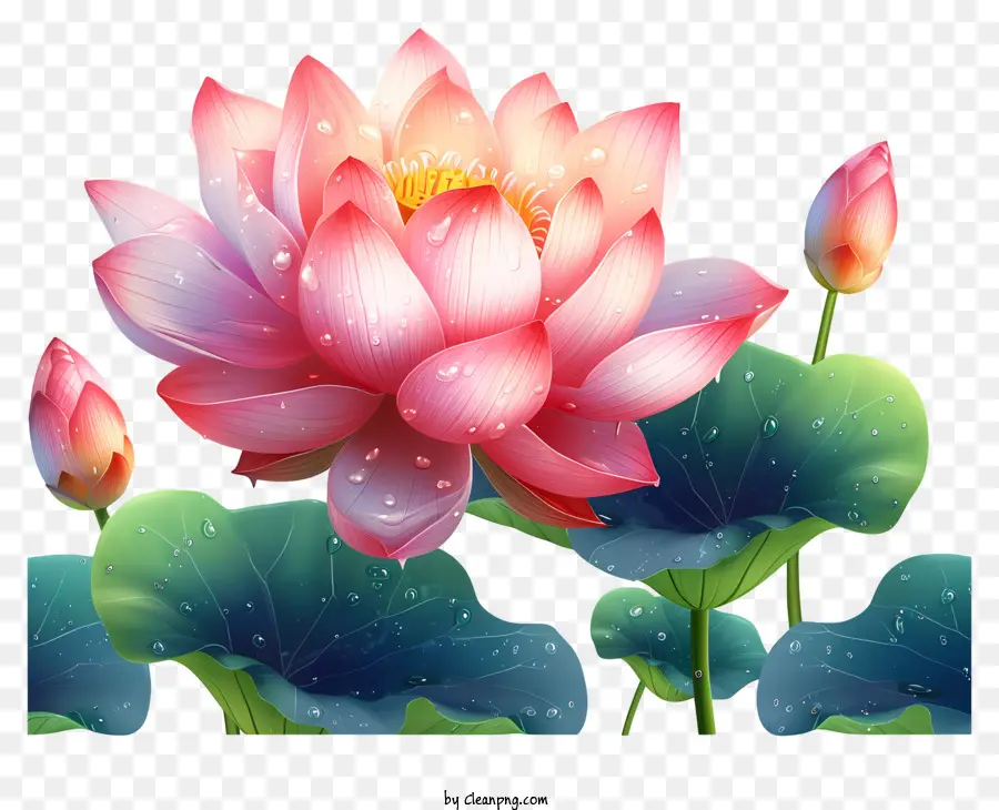 Bunga Lotus Cat Wol Warna，Bunga Teratai PNG