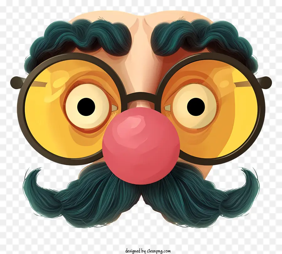 Kacamata Hidung Groucho Lucu Diilustrasikan，Badut PNG