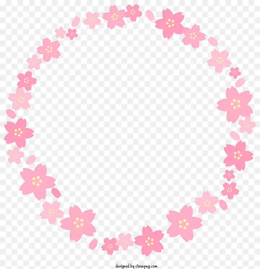 Bunga Lingkaran Bingkai，Pink Bunga Karangan Bunga PNG