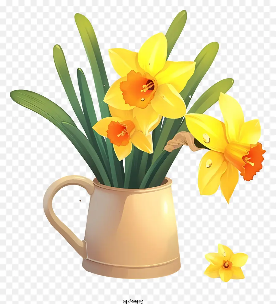 Ilustrasi Karakter Terperinci，Daffodil PNG
