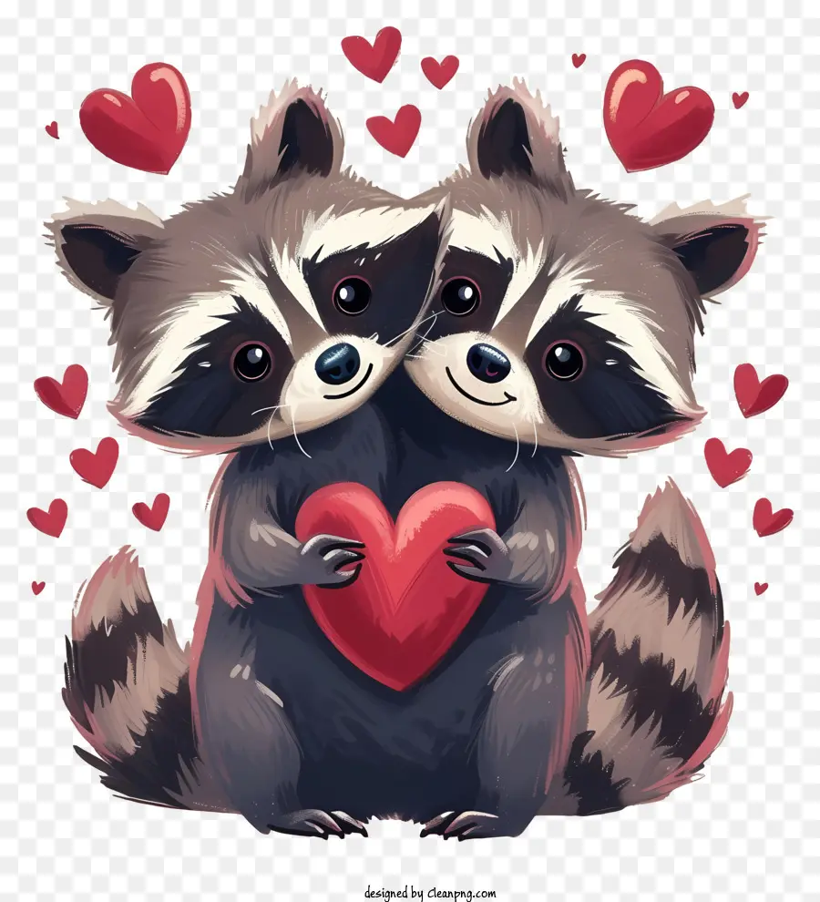 Ikon Raccoon Valentine，Raccoon Memeluk PNG