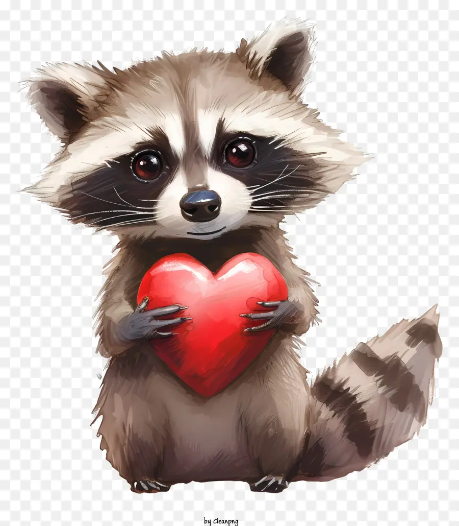 Raccoon Valentine，Lucu Raccoon PNG