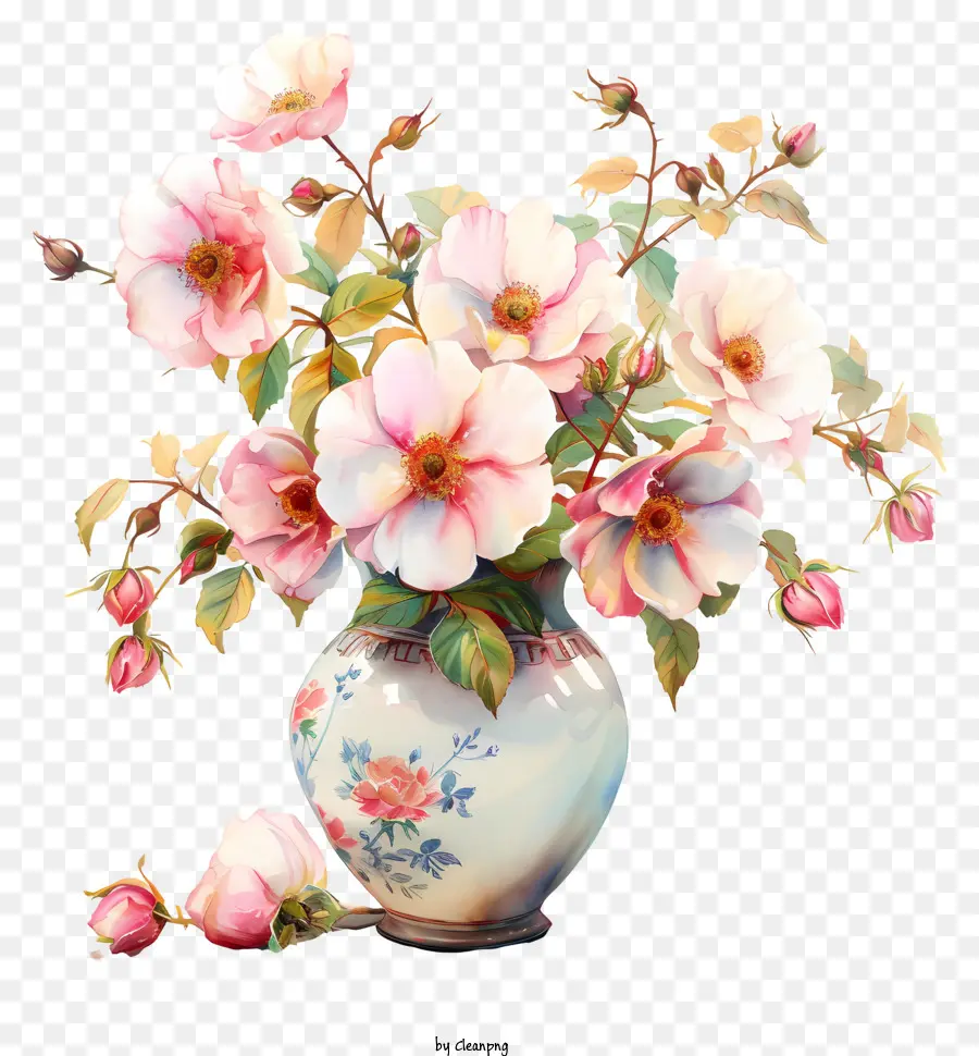 Bunga Mawar Anjing，Vas PNG