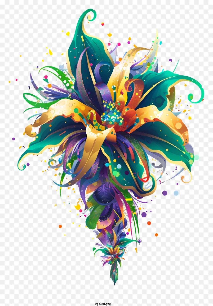 Seni Bunga Mardi Gras，Bunga Abstrak PNG