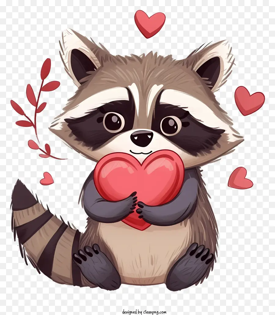 Raccoon Valentine Datar，Lucu Raccoon PNG