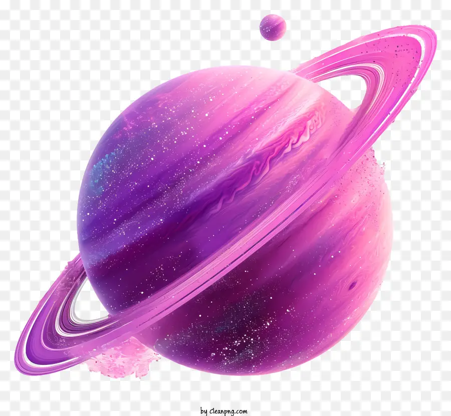 Planet Saturnus，Planet Dengan Rona Merah Muda Cerah PNG