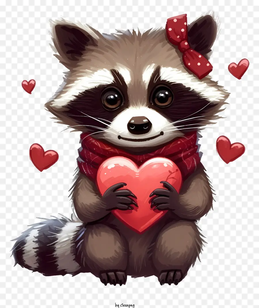 Raccoon Valentine，Kartun Rakun PNG