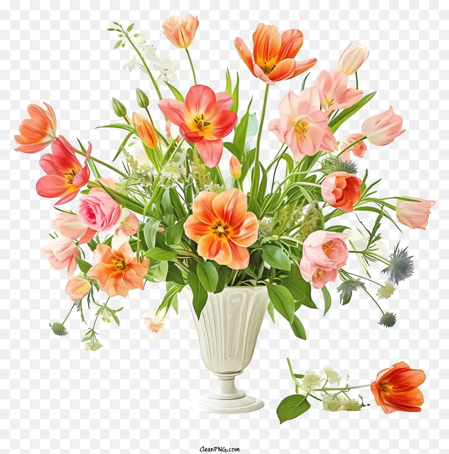 Susunan Bunga Yang Elegan Menggambarkan，Vas PNG