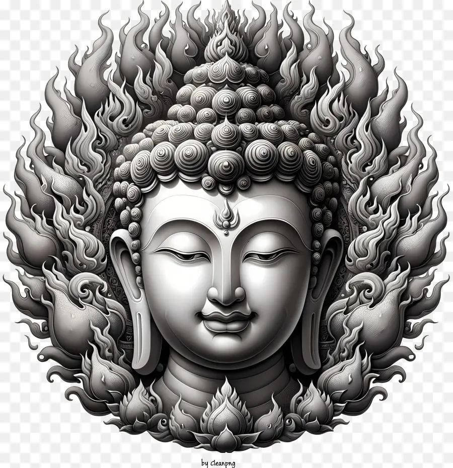 Buddha Wajah，Buddha Putih PNG
