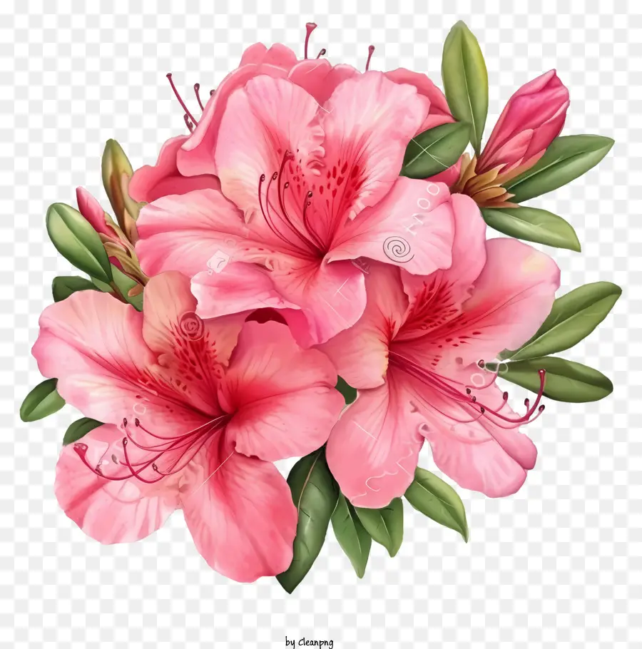 Bunga Azalea，Azalea Merah Muda PNG