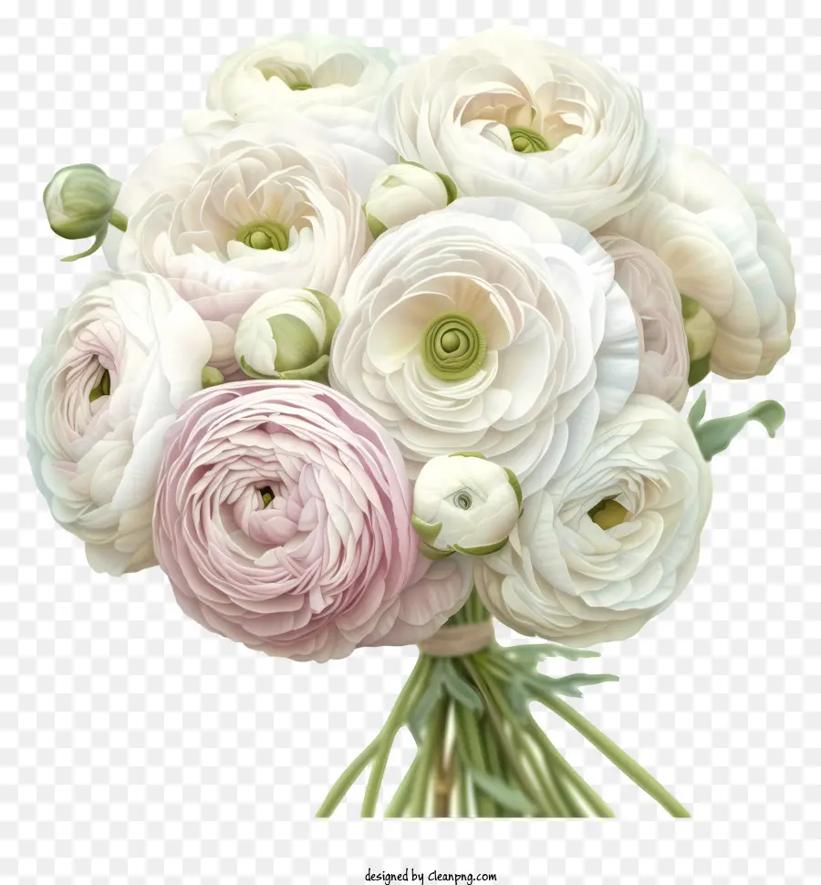 Ilustrasi Terperinci，Bunga Ranunculus Yang Elegan PNG