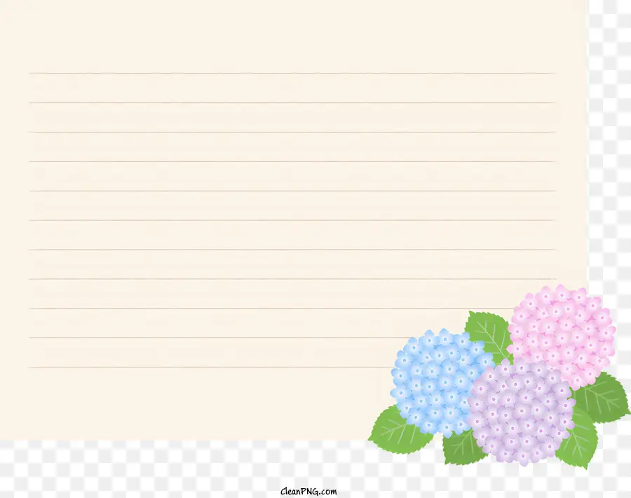 Kertas Catatan，Bunga Hortensia PNG